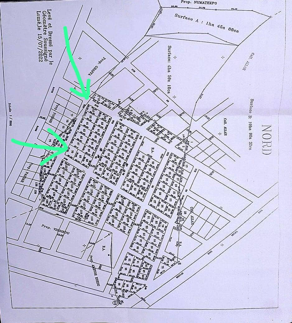 AVIS DE VENTE DE TERRAIN A BAGBE (TOGO) SUR LA ROUTE DE KPALIME